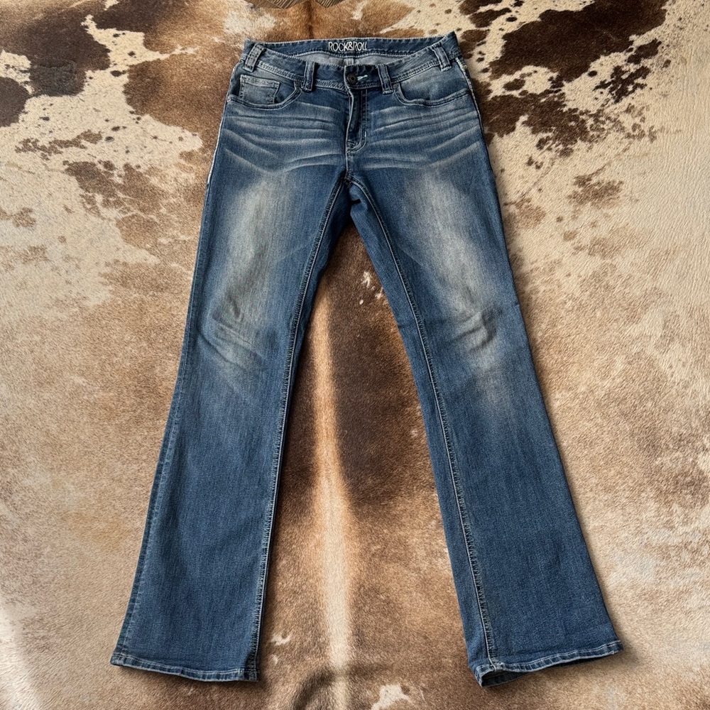 Rock & Roll Cowgirl Blue Boot Cut Jeans 29 x 36